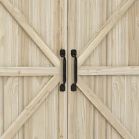 Outsunny Umsetztisch Gartentisch mit Schrank und Ablagen und Arbeitsplatte rutschfeste Füße 90,5x41x124,5cm bois naturel(m-5)