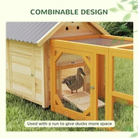PawHut Wooden Duck House with Double Doors, Openable Roof, Ventilation Holes, Removable Base, Natural Wood Finish(m-8)