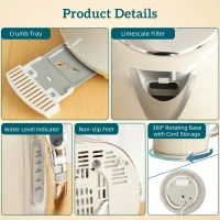 HOMCOM Polished Retro 40-100°C Kettle and Toaster Set - Cream(m-9)