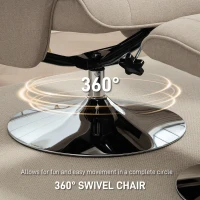 HOMCOM Swivel Recliner Chair with Footstool, Velvet Recliner Armchair with Ottoman, Steel Base, Upholstered Reclining Chair for Living Room, Bedroom, Office, Beige(m-5)