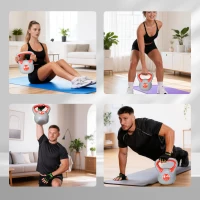 SPORTNOW Kettlebell 14 kg Peso Russo com Revestimento de PU e Enchimento de Areia para Treinamento 26x18x32 cm Vermelho e Cinza(m-7)