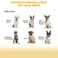 PawHut Cusca pentru Caini in Forma de Casuta din Lemn, cu Perna Inclusa, Gri si Alb(m-7)