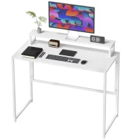 HOMCOM Escritorio Plegable Mesa de Ordenador con Soporte para Monitor para Despacho 100 x 48 x 87,5 cm(m-7)