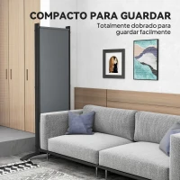 Outsunny Biombo Separador de Ambientes de 4 Painéis Biombo Dobrável 221x172 cm com Pés Largos para Terraço Pátio Jardim Cinza Escuro(m-6)