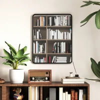 HOMCOM Specchio da parete rettangolare, moderno con cornice in metallo, 50 x 40 cm, Nero(m-2)