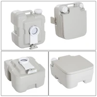 Homcom WC Camping à Double Réservoir en Plastique 111 x 47 x 145 cm(m-7)