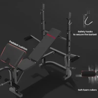 SPORTNOW Multi-Exercise Adjustable Weight Bench with Bench Press Rack(m-7)