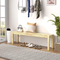 HOMCOM Banc de cuisine en bois massif 3 places, banc de salle à manger, charge 330 Kg, 150 x 33 x 45 cm, bois naturel(m-10)