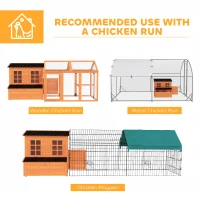 PawHut Galinheiro com caixa de postura para 4-6 galinhas, telhado à prova d'água, madeira de abeto, plástico, 100 x 86 x 100 cm, Laranja(m-4)
