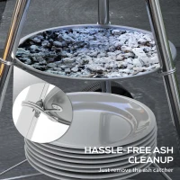 Outsunny Kettle Charcoal Grill, Portable Round BBQ Smoker with Lid and Damper, Outdoor Garden Party Barbecue(m-7)