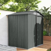 Outsunny 4.3 x 5ft Outdoor Garden Storage Shed - Grey Wood Effect(m-7)