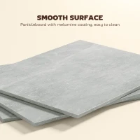 HOMCOM Folding Dining Table, Drop Leaf Table with 2-Tier Shelves, Rolling Casters, for Small Spaces, Kitchen, Cement Grey(m-8)