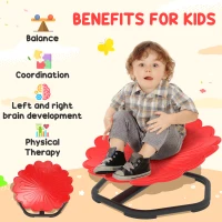 AIYAPLAY Flower-Shaped Sensory Spinning Chair with Non-Slip Base for Balance/Coordination, Red(m-5)