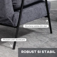 Homcom Fotoliu Reclinabil cu Ottoman – Perna & Spatar Reglabil(m-7)