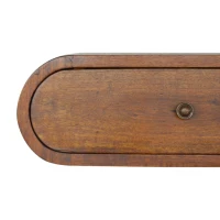 Solid Wood Wall-Mounted Round Bedside with Stain-Based Finish and Drawer, Desk with Clear Natural Finish, 32L x 45W x 15H cm, Brown(m-5)