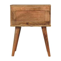 Solid Mango Wood Slade Bedside Table with 2 Drawers and Nordic-Style Legs, Hand-Painted Desk for Bedroom, 35L x 45W x 58H cm, Brown(m-11)