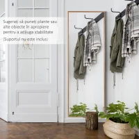 HOMCOM Oglinda cu design lung din lemn moderna, Oglinda decorativa de perete rustica, Oglinda de podea suspendata sau sprijinita, vertical sau orizontal, pentru sufragerie, dormitor, maro natural(m-8)