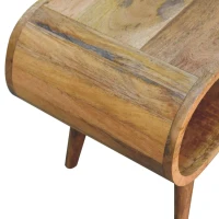 Solid Mango Wood Amaya Nordic Coffee Table with Open Slot, Handcrafted Tea Table with Clear Natural Finish, 35L x 90W x 40H cm, Brown(m-5)