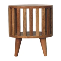 Ariella 100% Solid Mango Wood Single-Shelf Bedside Table with Nordic Legs, Hand-finished Desk with Open Shelf, 26L x 36W x 40H cm, Brown(m-10)