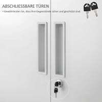 HOMCOM Aktenschrank, Büroschrank, 5 Regale, Metall, 80B x 40T x 180H cm, Weiß(m-5)