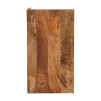 Solid Mango Wood Bedside Table with Open Box Storage and Shelf, Handcrafted Desk with Clear Natural Finish, 28L x 28W x 50H cm, Brown(m-9)