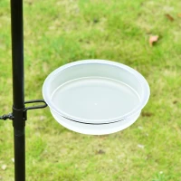 PawHut Steel Bird Feeding Station, Freestanding Bird Feeder 208H cm with 4 Hooks, Black(m-5)