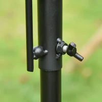 PawHut Steel Bird Feeding Station, Freestanding Bird Feeder 208H cm with 4 Hooks, Black(m-4)