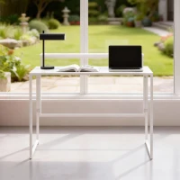 HOMCOM Mesa dobrável para computador com suporte para monitor para escritório 100 x 48 x 87,5 cm(m-4)