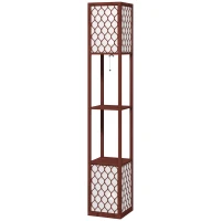 HOMCOM Duo Light Floor Shelves - Brown(m-11)
