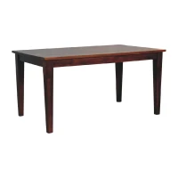 Solid Mango Wood Dining Table with Stain-Based Finish Enhancing the Grain, Handcrafted Desk for Living Room, 90L x 150W x 76H cm, Brown(m-10)