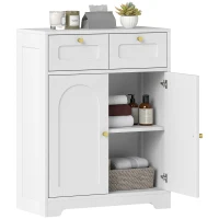 HOMCOM Bathroom Floor Cabinet with 2 Drawers - White(m-10)