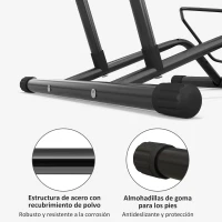 SPORTNOW Soporte para Bicicletas de Acero Aparca Bicis de Suelo Portátil para Interior y Exterior 59x41x38 cm Negro(m-6)