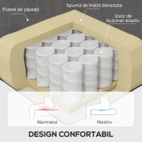 HOMCOM Fotoliu de Living Stil Francez cu Perne Detașabile Gri(m-5)