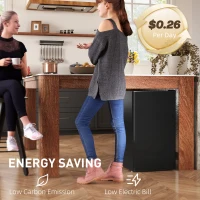 HOMCOM Frigider-congelator frigider mic 91 L rafturi modulabile design sub-blat 47,5 x 44,2 x 84 cm negru(m-5)