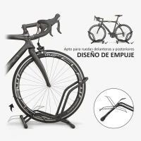 SPORTNOW Soporte para Bicicletas de Acero Aparca Bicis de Suelo Portátil para Interior y Exterior 59x41x38 cm Negro(m-4)