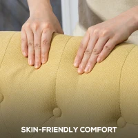 HOMCOM Wingback Accent Chair, Retro Upholstered Button Tufted Occasional Chair for Living Room and Bedroom, Yellow(m-6)