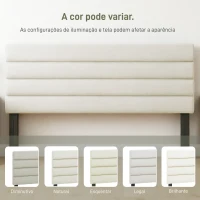 HOMCOM Cabeceira de Cama 140 cm Altura Ajustável em 3 Níveis 106/116/126 cm Estofada em Linho Bege(m-7)