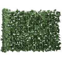 Outsunny Cerca viva artificial Tela de privacidade Decoração Rolo 3L x 1H m Folhagem de faia realista Anti-UV, folhas em seda, Verde escuro