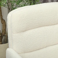 HOMCOM Cadeira de escritório, cadeira giratória com altura ajustável, função de reclinação, 61,5 x 65 x 91-101 cm, creme(m-5)