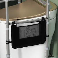 HOMCOM Quadro de sanita com apoios de braço largura e altura ajustáveis suporte de apoio com bolso de arrumação cinza(m-5)