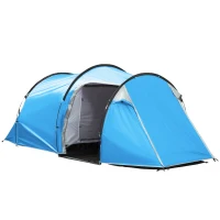 Outsunny Tenda de camping, tenda pop-up para 2-3 pessoas, vestíbulo & área de dormir, impermeável, 426 x 206 x 154 cm, Azul claro(m-6)