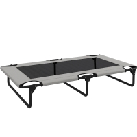 PawHut Letto per Cani Grandi Pieghevole con Tessuto a Rete da Interno ed Esterno, 107x61x20 cm, Grigio Chiaro