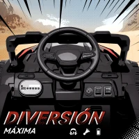 AIYAPLAY Coche Eléctrico para Niños 12V con 2 Motores Control Remoto 2,4G Suspensión Trasera Faros Música Negro(m-7)