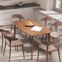 HOMCOM Mesa de jantar, estilo rústico, superfície envernizada, madeira, 150 x 80 cm, castanho(m-5)