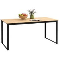 Outsunny Mesa de jardim para 6 pessoas 160 x 80 cm Resistente às intempéries Mesa de varanda com tampo em ripas, mesa buffet outdoor Teca(m-6)