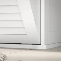 HOMCOM Armário para Roupa Suja 2 Cestos Basculantes para Roupa 2 Portas com Lamelas 70x38x73 cm Branco(m-5)