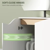 HOMCOM Under Sink Bathroom Cabinet, Bathroom Storage Cabinet with Soft-Close Doors, for Basin without Pedestal, White(m-6)