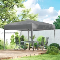 Outsunny Tenda Dobrável 3x3 m Tenda Pop-up de Jardim com Altura Ajustável e Saco de Transporte Tecido Oxford 210D Anti-UV Cinzento(m-8)