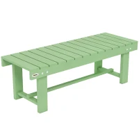 Outsunny Wooden Garden Bench, Backless Outdoor Loveseat with Slatted Seat, Light Green(m-10)