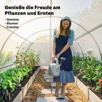 Outsunny Estufa de filme, cobertura de plástico, porta de rede, barras de suporte, Branco(m-5)